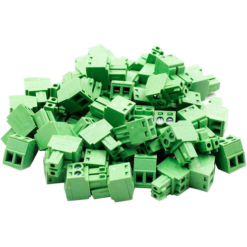 20 pcs 2 Pin KF2EDG 3.81mm/0.15" Pitch Pluggable PCB Angle Screw Terminal Block Plug Connector Socket