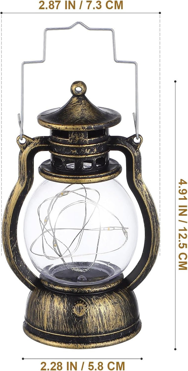 TEHAUX Retro Mini Lantern, Vintage LED Decorative Lamp with Warm Light, Battery Powered Table Decor for Christmas Home