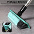 RarefRoom Grout Cleaner Brush with Long Handle, V-Shaped Floor Scrub Brush Swivel Grout Brush Stiff Bristle Floor Grout