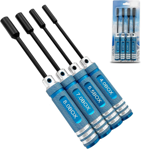 4Pcs Nut Driver Set, RC Tool Set Hex Nut Driver for RC Vehicle, Helicopters, Drones, Appliances Repair