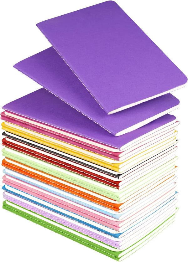 Small Lined Notebooks Bulk 36 Pack, Mini Pocket Notepads Journal Set, 3.5 x 5.5 Inches, 30 Sheets/60 Pages, 12 Bright