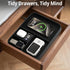 VOVIPO Birthday Gifts Bedside Organiser-Faux Leather Valet Tray With Wireless Charger For Phone And Earbuds,Nightstand