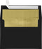 LUXPaper A7 Foil Lined Invitation Envelopes | 5 1/4" x 7 1/4" | Black w/Gold LUX Lining | 80lb. Text | 50 Qty