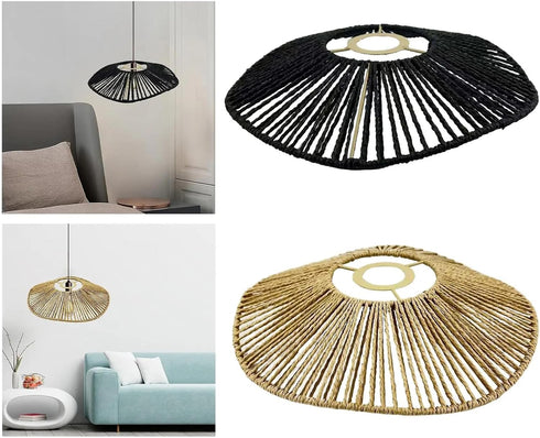 Koolouispoper Handwoven Rope Lampshade Pendant Light Cover Chandelier Covers Shades Pendant Lamp Shades for Home House