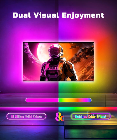 23ft 75-100 inch,RGB TV LED Backlight, TV LED Lights for TV Backlight Behind,USB Strip Lights Behind TV, Color Changing