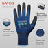KAYGO Safety Work Gloves MicroFoam Nitrile Coated-3 Pairs, KG18NB,Seamless Knit Nylon Glove with Black Micro-Foam Nitrile Grip,Ideal for General Purpose,Automotive,Home Improvement Dark Blue,L