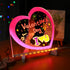 ENUOLI Acrylic Dry Erase Board with Light Pink Heart, LED Message Board with Stand for Desk, 7 Pens for Home & Wedding