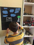 Kassa X-Large Chalkboard Wallpaper - Clear, 1.4ft x 8ft Adhesive Paper Roll, Includes 3 Markers & Eraser Cloth