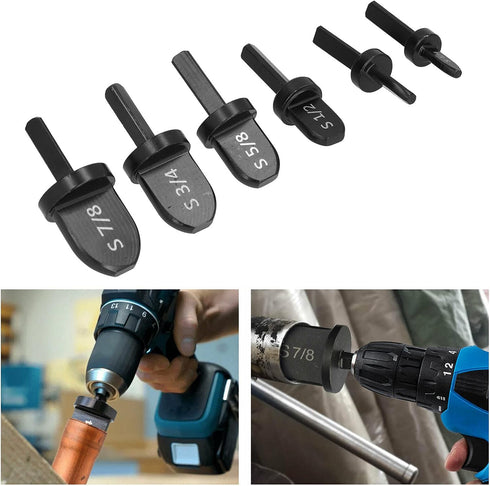 6PCs Swaging Tool Drill Bit Set for Copper Aluminum Pipes, HVAC Tools for Air Conditioner Maintenance