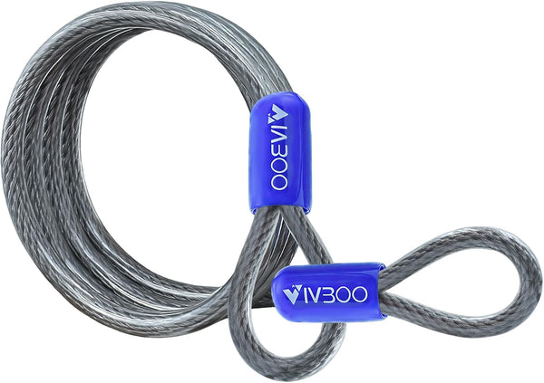 5/16in Heavy-Duty Security Cable with Loops 4FT/6FT/8FT/10FT Cut-Resistant and Waterproof Security Cable