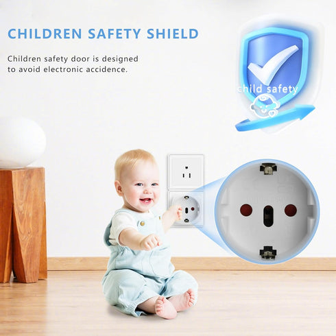 OFOAEEA 2 Pack Europe to US Plug Adapter, EU to US Travel Converter for Spain France Type C/E/F Plugs
