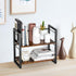 Office Desk Shelf Organizer, Wood Desktop Bookshelf Supplies Storage Rack, 2 Tier Shelf for Desk and Dresser, Brown