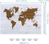 World Travel Map Dry Erase Board, 16 x 12 inches Decorative Print Magnetic Surface White Board for Wall, Magnets