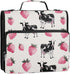 ALAZA 3 500 Ring Zipper Binder Milk Cow Pink Strawberry Binders Bag with Shoulder Strap Sheets Paper Organizer Trapper