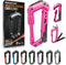 Carabiner Multitool with Pocket Knives, 8-in-1 EDC Carabiners, Pink Folding Serrated Knife, Can Bottle Opener, Rope