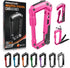 Carabiner Multitool with Pocket Knives, 8-in-1 EDC Carabiners, Pink Folding Serrated Knife, Can Bottle Opener, Rope