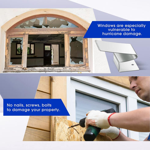 1/2 Inch Silver(20 Dunzy Universal Hurricane Shutters for Windows Exterior, Window Clips, Hurricane Clips for Brick