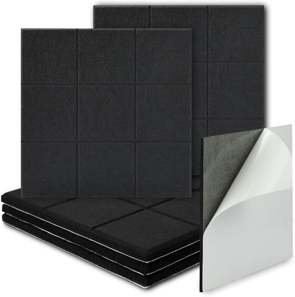 BXI Felt Bulletin Board - 12 x 12 x 3/8 Inches, 6 Pack Self-Adhesive Thick Pin Board for Home Office Decor