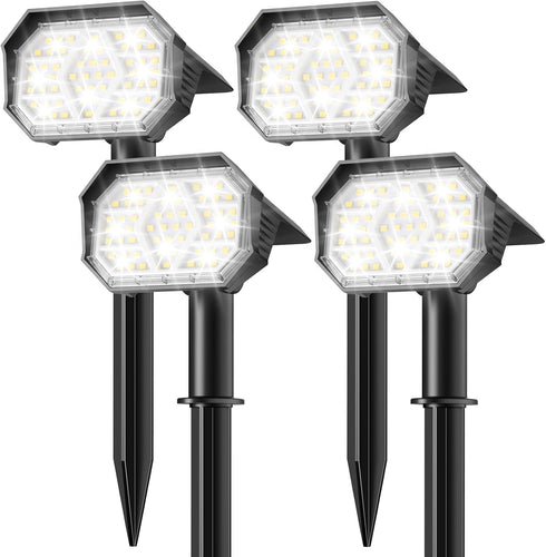 Brightown 4Pack Solar Spot Lights Outdoor with 58 LED & 1800mAh, IP67