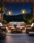 IP44 Battery Operated Chandelier with Remote, Waterproof Outdoor Pendant Light, No Wiring Needed Gazebo Lights