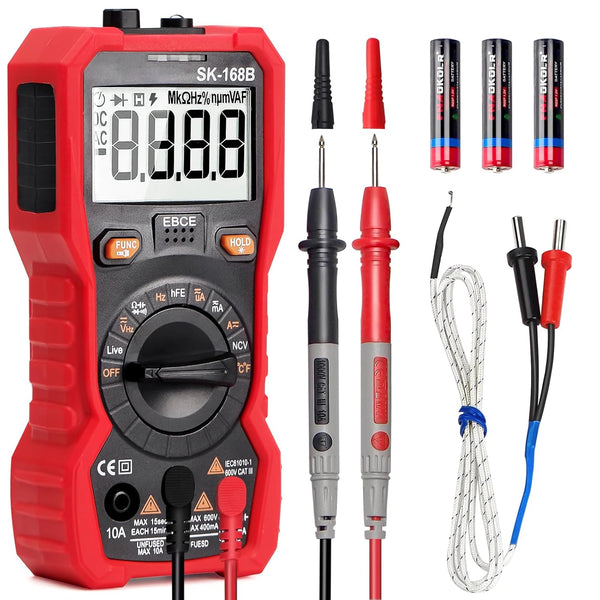 Beaquicy Digital Multimeter Tester, TRMS 4000 Counts Volt Meter Auto-Ranging, Measures Voltage Current Resistance