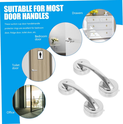 2 Mikikit Pcs Door Handle Suction Cup Shower Grab Bars for Seniors Window Pulls Easy to Install for Bathroom Hotel