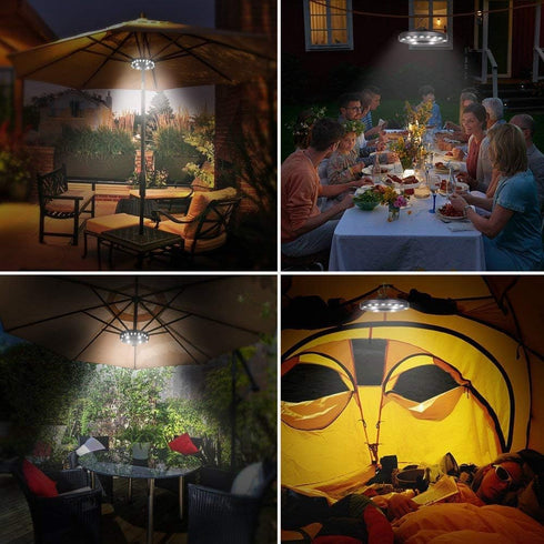 Patio Umbrella Light, 28 LED Lights, 3 Brightness Modes, Cordless, 200 lumens, Battery Operated