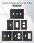 6-Pack Decorator Outlet Cover Plate, Aged Bronze Metal Wall Plates for Electrical Outlets and Switches