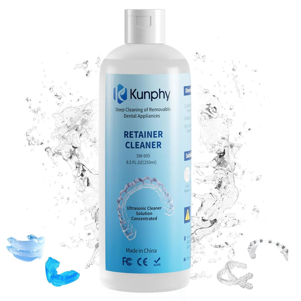 Ultrasonic Retainer Cleaner Solution for Sonic Denture Cleaner, Professional Cleaning of Retainers, Mouth Guards, 8.5oz