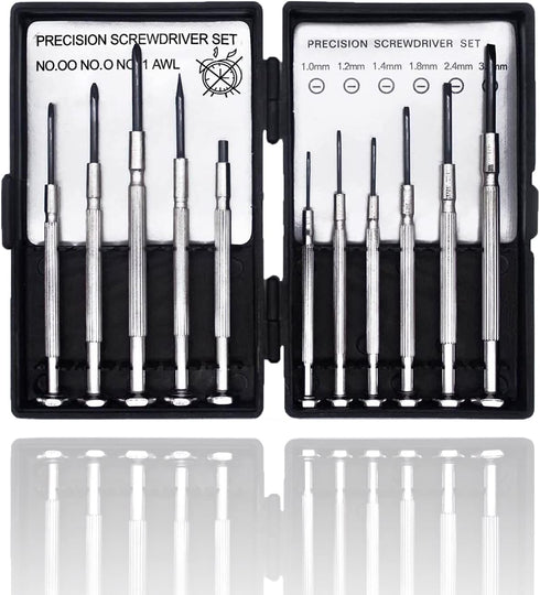 11 PCS Mini Screwdriver Set, Small Flathead and Phillips Screwdrivers for Glasses, Watch, Phone, and Computer Repair