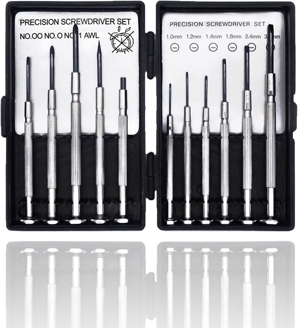 11 PCS Mini Screwdriver Set, Small Flathead and Phillips Screwdrivers for Glasses, Watch, Phone, and Computer Repair