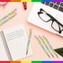 RONRONS 6 Pack Rainbow Slim Retractable Ballpoint Pen - Black Ink Metal Pen for Office School Supplies