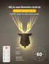 Dimmable Deer Night Light with Remote Control, Rechargeable Antler Lamp, Deer Wall Light, Deer Sconce Gifts for Women