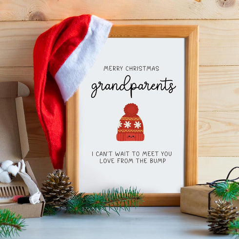 Naixiwen Christmas Pregnancy Announcement Card for Grandparents to Be, Christmas Pregnancy Reveal Card, New Baby Reveal