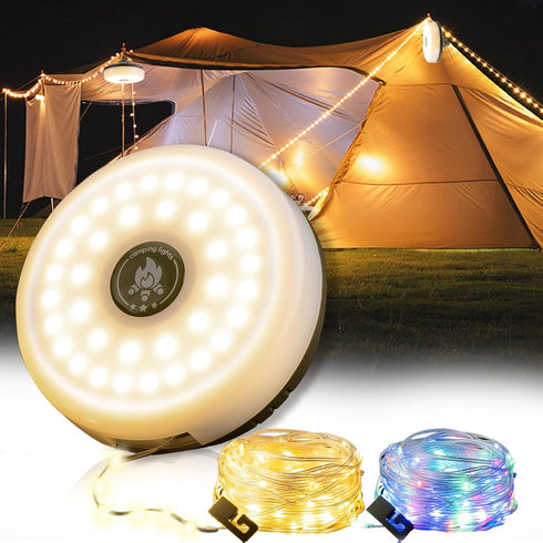 Sutaig Camping String Lights, 4 in 1 Outdoor Camping Lantern with 8 Lighting