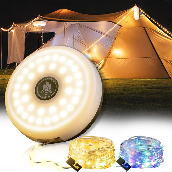 Sutaig Camping String Lights, 4 in 1 Outdoor Camping Lantern with 8 Lighting