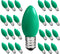C7 Green LED Light Bulb,25 Pack 0.6w C7 Ceramic Replacement Christmas Lights