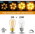 Hizashi 15 Pack S14 Replacement Light Bulbs, 2W=25 Watt Dimmable E26 Base, Amber 2200K, Outdoor String Lights