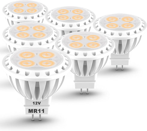 ALIDE 3W MR11 LED Light Bulbs, 12v 20w 35w Replacement for Low Voltage Fiber Optics Christmas Tree Outdoor Landscape (6