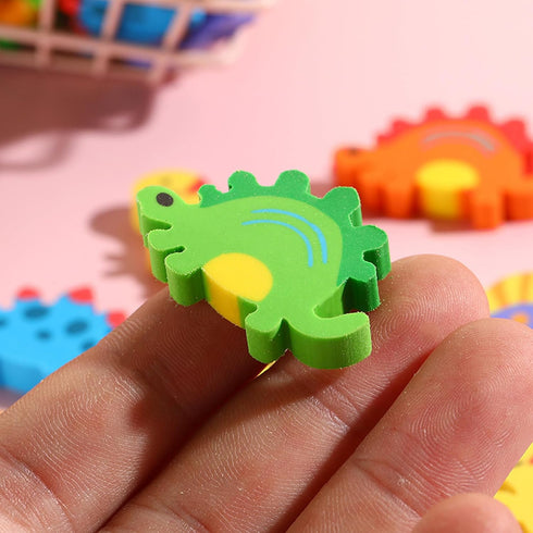 ZAKVOOR 60 Pack Dinosaur Pencil Erasers, Bulk for Classroom, Party Favor, Gift Filling, Home School Work Reward
