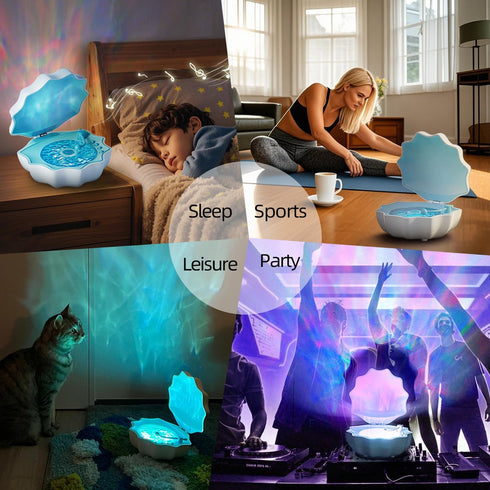 PILIPALASTAR Northern Lights Projector, Night Light Projector for Bedroom Built-in Bluetooth Speaker, White Noise