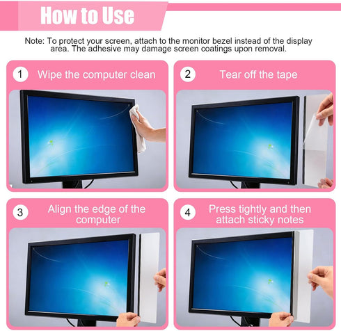 BEIZMHBO 6PCS Set, 4 2 11"x3" Monitor Memo Board Transparent Acrylic Computer Monitor Side Panel Creative Desktop Memo