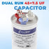COOLWAY 45/7.5 uF Dual Run Start AC Capacitor 370V or 440V for AC Motor Start, Heat Pump, Condenser, Pool Pump