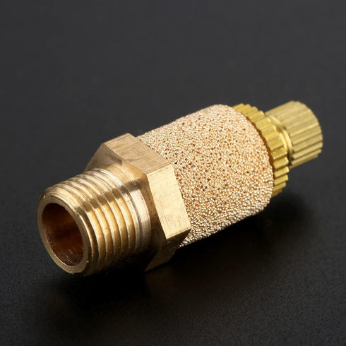 Mtsooning 10PCS Pneumatic Exhaust Muffler, 1/8" NPT Adjustable Brass Flow Control Silencer for Cylinders