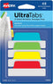 Avery Margin Ultra Tabs, 2.5" x 1", 48 Repositionable Page Tabs, Assorted Colors, 2-Side Writable