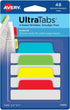 Avery Margin Ultra Tabs, 2.5" x 1", 48 Repositionable Page Tabs, Assorted Colors, 2-Side Writable