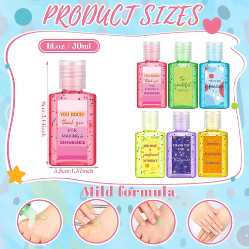 24 1oz Pcs Thank You Mini Hand Sanitizer Bulk Travel Size Employee Appreciation Gift Team Small Hand Sanitizer Party