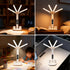 niccryle 3 Dimmable Led Desk Lamp with Clock Foldable Study Lamp Lighting Modes Table Lamp Eye Caring Reading Lamp