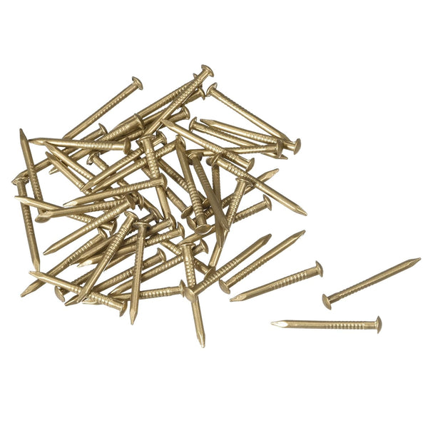 uxcell Small Tiny Brass Nails 1.2x15mm for DIY Decorative Pictures, Wooden Boxes, 50pcs Household Accessories