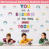 Motivational Rainbow Bulletin Board Cutouts, Happy Sunshine Day Inspirational Classroom Decoration for Wall Decor